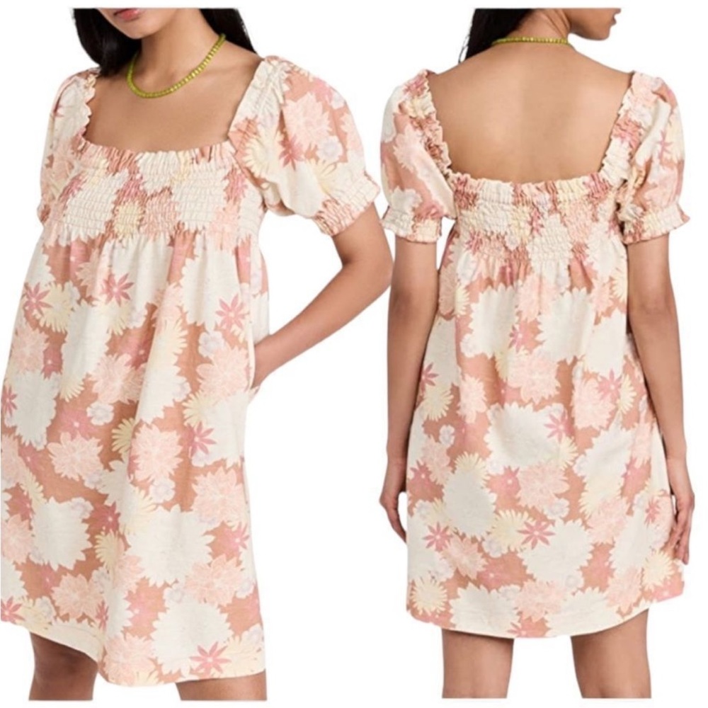 Faherty Ramona smocked floral mini dress